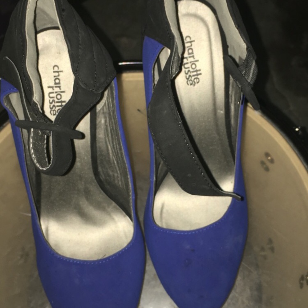 Blue and black Heels